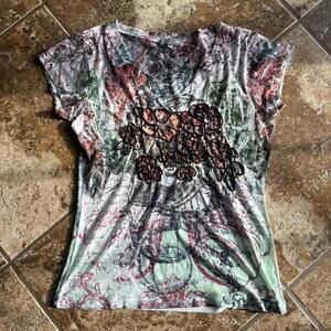 vintage Y2K floral graphic shirt